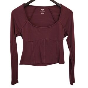 EUC Maeve Anthropologie Womens Small Semi Cropped‎  Top Shirt Long Sleeve